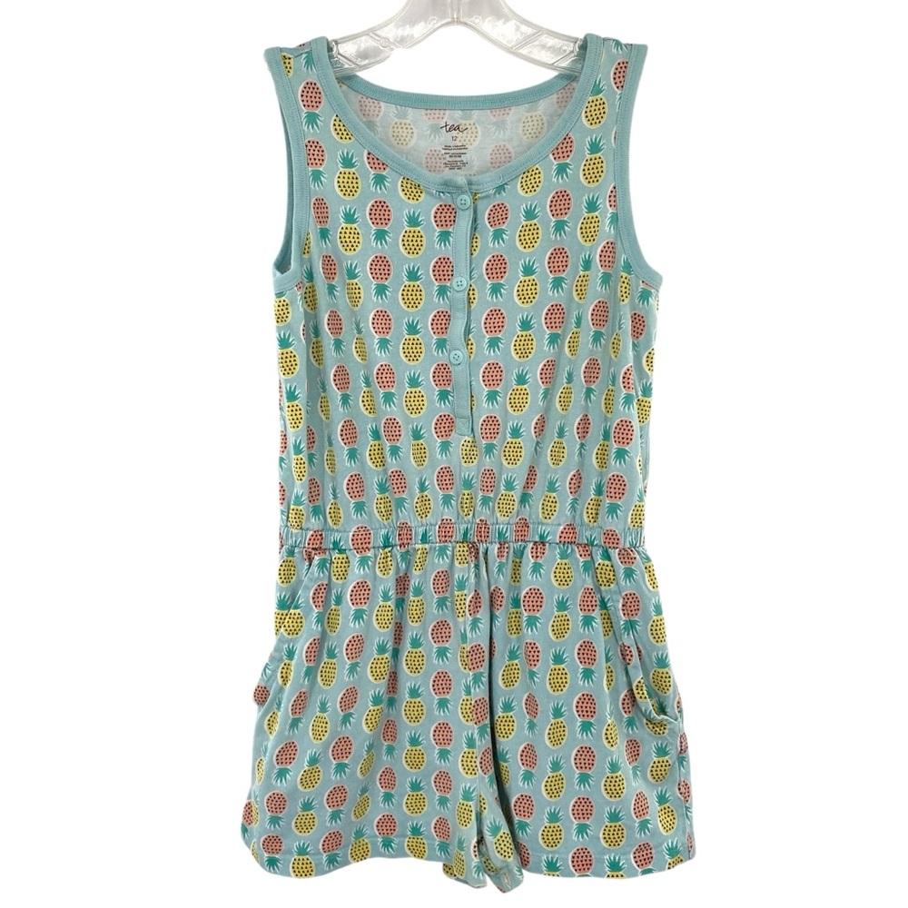 Tea Collection Pineapple Print Knit Romper